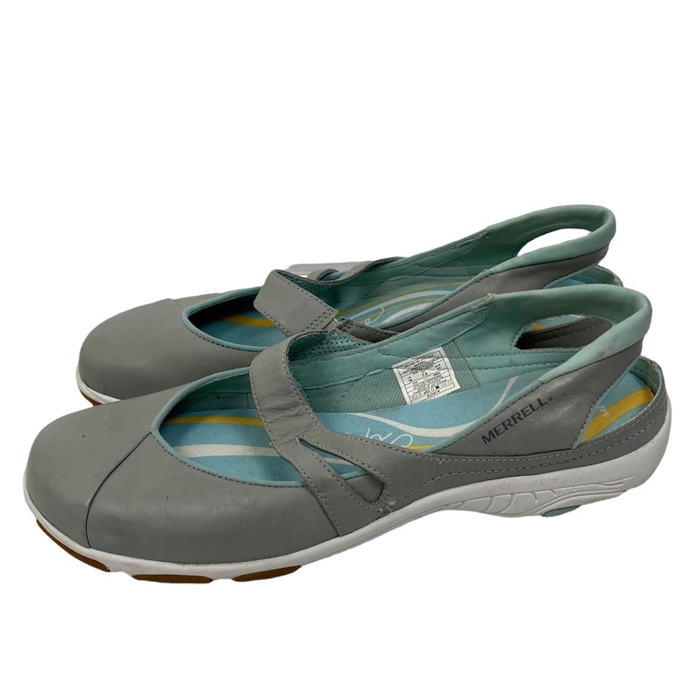 MERRELL Maryjane Ankle Strap Gray Blue White Summer Comfort Outdoor Sandals 10